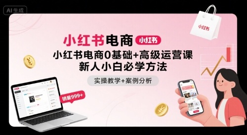 小红书电商0基础+高级运营课，新人小白必学方法，实操教学+案例分析-卿云社