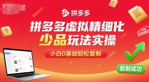 拼多多虚拟精细化少品玩法实操，小白0基础轻松复制-卿云社
