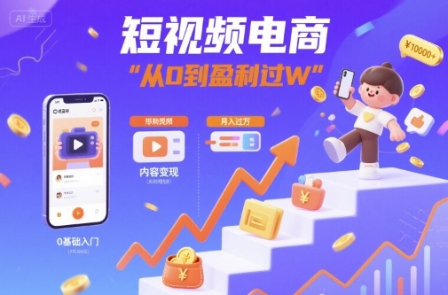 短视频电商：短视频变现从0到盈利过W-卿云社