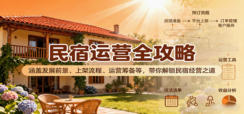 民宿运营全攻略：涵盖发展前景、上架流程、运营筹备等，带你解锁民宿经营之道-卿云社