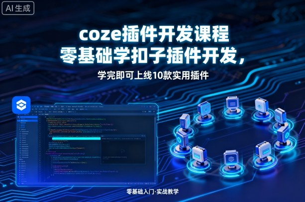 coze插件开发课程，零基础学扣子插件开发，学完即可上线10款实用插件-卿云社