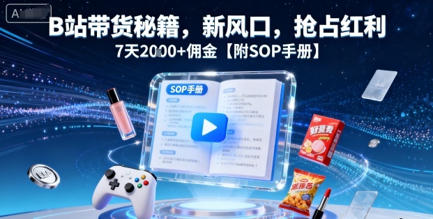B站带货秘籍，新风口，抢占红利，7天2k+佣金【附SOP手册】-卿云社
