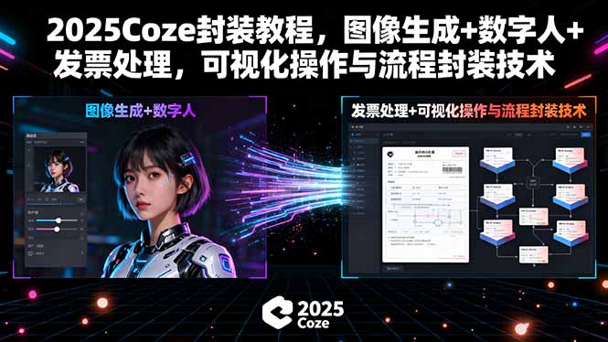 2025Coze封装教程，图像生成+数字人+发票处理，可视化操作与流程封装技术-卿云社