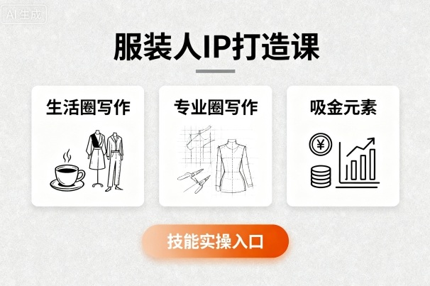 服装人IP打造课，文案创富+生活圈写作+专业圈写作+服装人专属+吸金元素+技能实操-卿云社