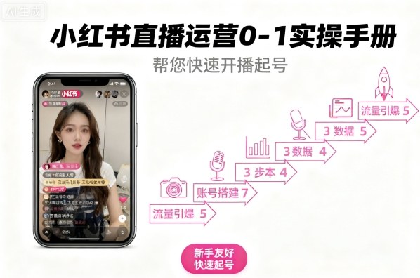 小红书直播运营0-1实操手册，帮您快速开播起号-卿云社