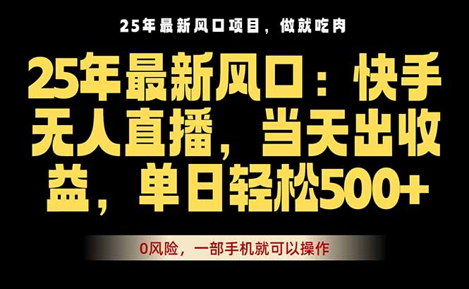 25年最新无人直播玩法，当天秒出单，一部手机就可操作-卿云社