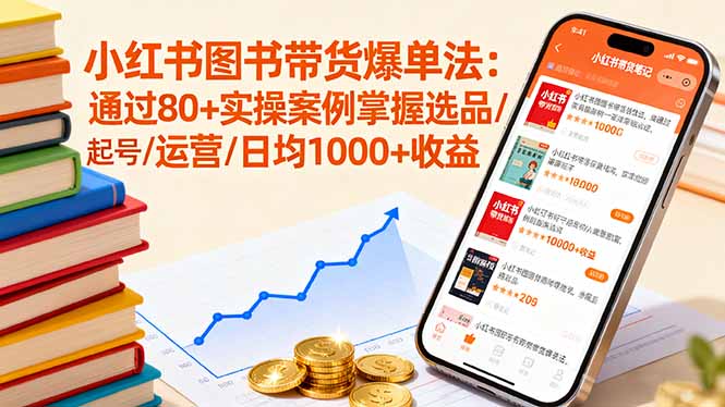小红书图书带货爆单法：通过80+实操案例掌握选品/起号/运营/日均1000+收益-卿云社