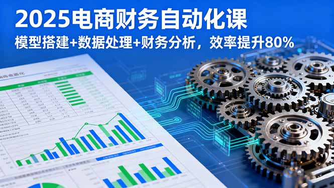 2025电商财务自动化课，模型搭建+数据处理+财务分析，效率提升80%-卿云社