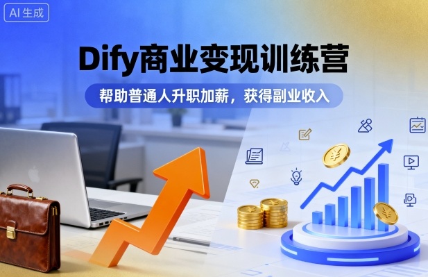 Dify商业变现训练营，帮助普通人升职加薪，获得副业收入-卿云社