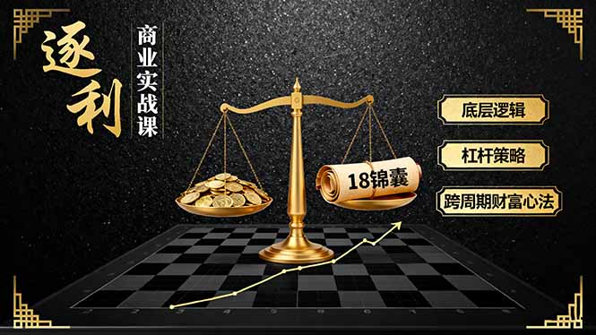 《逐 利》商业实战课，底层逻辑、杠杆策略、18锦囊，跨周期财富心法-卿云社