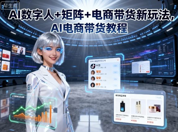 AI数字人+矩阵+电商带货新玩法，AI电商带货教程-卿云社
