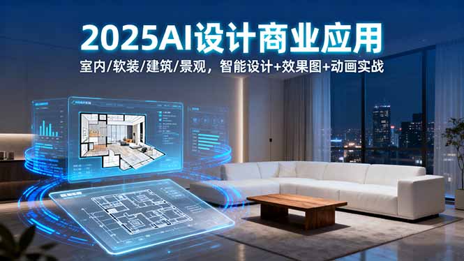 2025AI设计商业应用：室内/软装/建筑/景观，智能设计+效果图+动画实战-卿云社