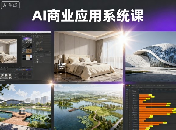 AI商业应用系统课，室内-软装-建筑-景观，智能设计+效果图+动画画实战-卿云社