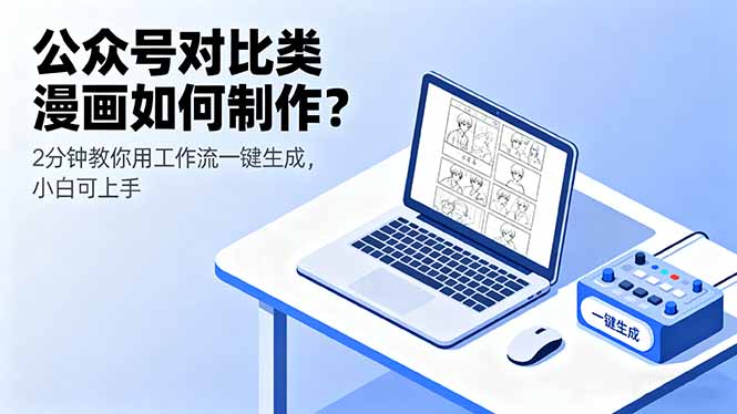 公众号对比类漫画如何制作？2分钟教你用工作流一键生成，小白可上手-卿云社