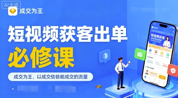 短视频获客出单必修课，成交为王，以成交为导向，直接做能成交的流量-卿云社