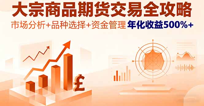 大宗商品期货交易全攻略，市场分析+品种选择+资金管理，年化收益500%+-卿云社