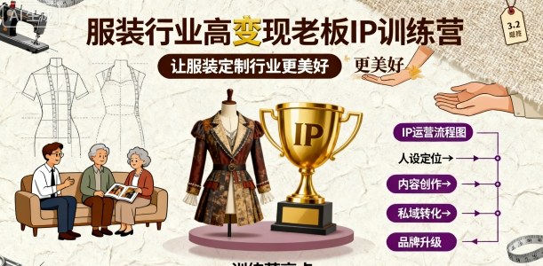 服装行业高变现老板IP训练营，让服装定制行业更美好-卿云社