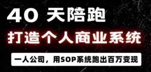 40天陪跑打造个人商业系统，一人公司，用SOP系统跑出百W变现-卿云社