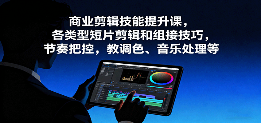 商业剪辑技能提升课，各类型短片剪辑和组接技巧，节奏把控，教调色、音乐处理等-卿云社