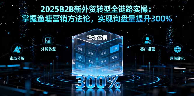2025B2B新外贸转型全链路实操：掌握渔塘营销方法论，实现询盘量提升300%-卿云社