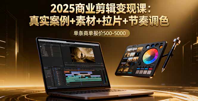 2025商业剪辑变现课：真实案例+素材+拉片+节奏调色，单条商单报价500-5000-卿云社