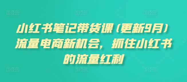 小红书笔记带货课(更新25年9月)流量电商新机会，抓住小红书的流量红利-卿云社