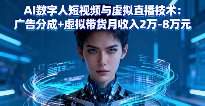 AI数字人短视频与虚拟直播技术：广告分成+虚拟带货月收入2万-8万元-卿云社