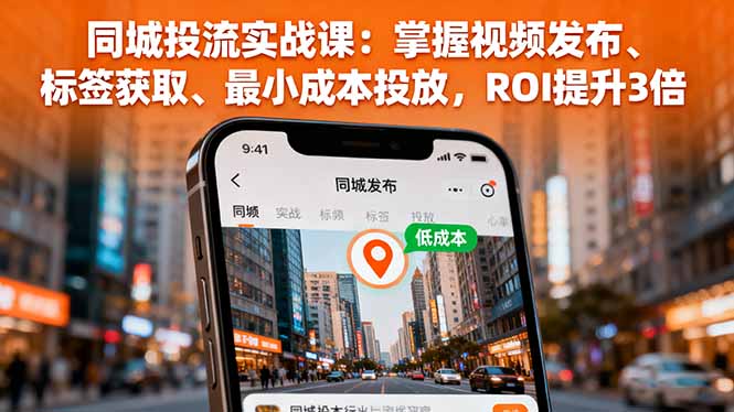 同城投流实战课：掌握视频发布、标签获取、最小成本投放，ROI提升3倍-卿云社