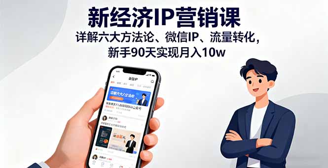 新经济IP营销课：详解六大方法论、微信IP、流量转化，新手90天实现月入10w-卿云社