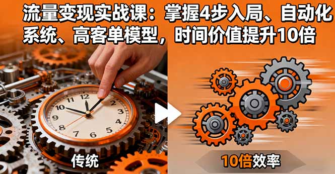流量变现实战课：掌握4步入局、自动化系统、高客单模型，时间价值提升10倍-卿云社