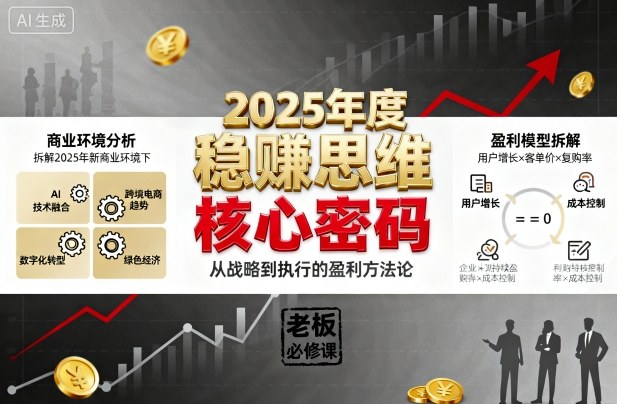 2025年度稳賺思维老板创业营，拆解2025年新商业环境下，企业实现持续盈利的核心密码-卿云社