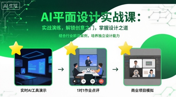 AI平面设计实战课，实战演练，解锁创意之门，掌握设计之道-卿云社