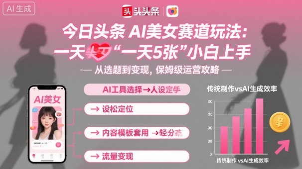 今日头条AI美女赛道玩法，一天轻松5张，小白轻松上手-卿云社