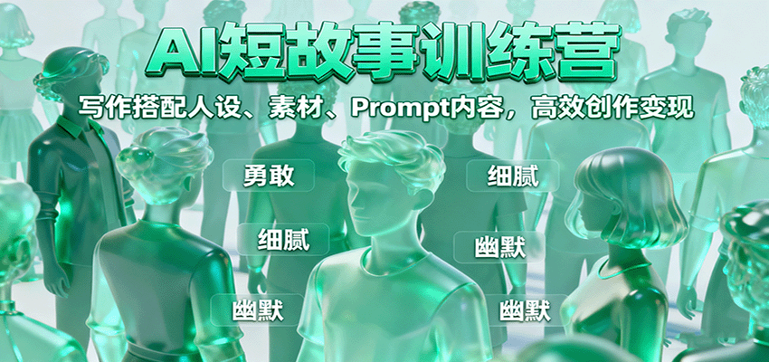 AI短故事训练营：写作搭配人设、素材、Prompt内容，高效创作变现-卿云社