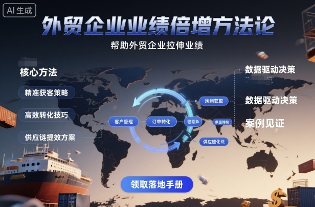 外贸企业业绩倍增方法论，帮助外贸企业拉伸业绩-卿云社