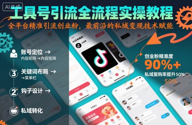 工具号引流全流程保姆级实操教程，全平台精准引流创业粉，最前沿的私域变现技术赋能-卿云社