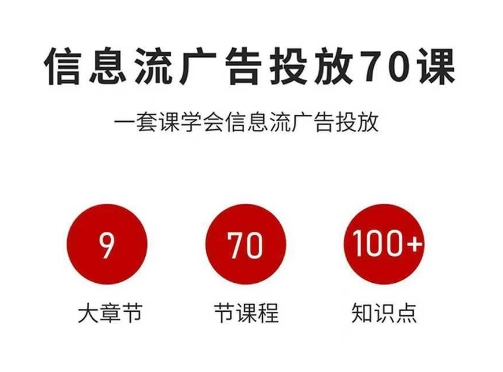 信息流广告投放实战70课，一套课学会信息流广告投放，迄今为止，最系统化教程-卿云社