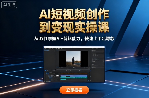 AI短视频创作到变现实操课，从0到1掌握AI+剪辑能力，快速上手出爆款(更新10月)-卿云社