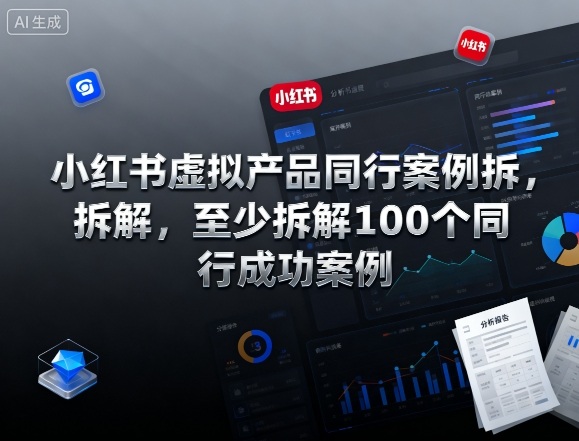 小红书虚拟产品同行案例拆解，至少拆解100个同行成功案例-卿云社