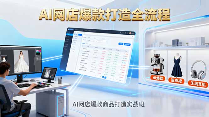 AI网店爆款商品打造实战班：AI技术实现商品图智能处理，快速搭建AI网店-卿云社