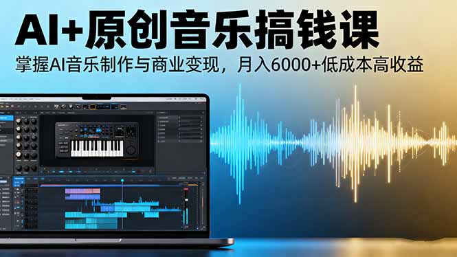 AI+原创音乐搞钱课：掌握AI音乐制作与商业变现，月入6000+低成本高收益-卿云社