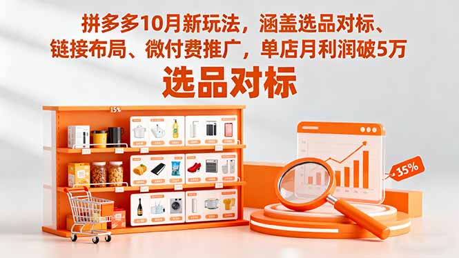 拼多多10月新玩法，涵盖选品对标、链接布局、微付费推广，单店月利润破5万-卿云社