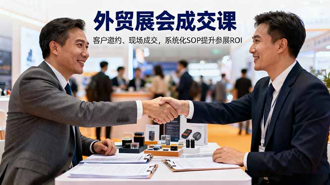 外贸展会成交课，含目标制定、客户邀约、现场成交，系统化SOP提升参展ROI-卿云社