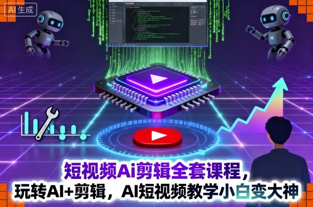 短视频Ai剪辑全套课程，玩转AI+剪辑，AI短视频教学小白变大神-卿云社