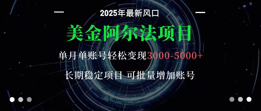 美金阿尔法项目：一部手机每天只需10分钟，轻松稳定赚美元-卿云社