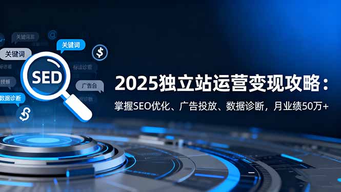 2025独立站运营变现攻略：掌握SEO优化、广告投放、数据诊断，月业绩50万+-卿云社
