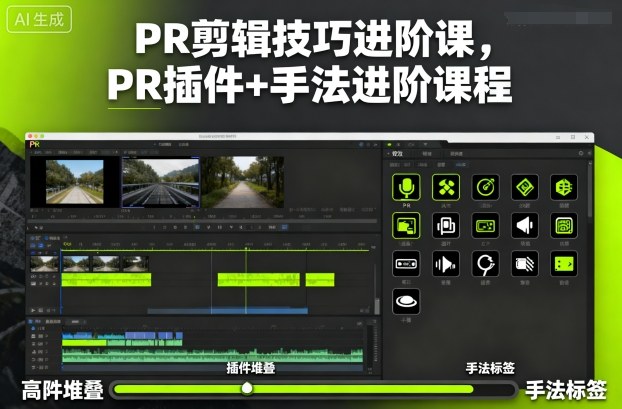 PR剪辑技巧进阶课，PR插件+手法进阶课程-卿云社