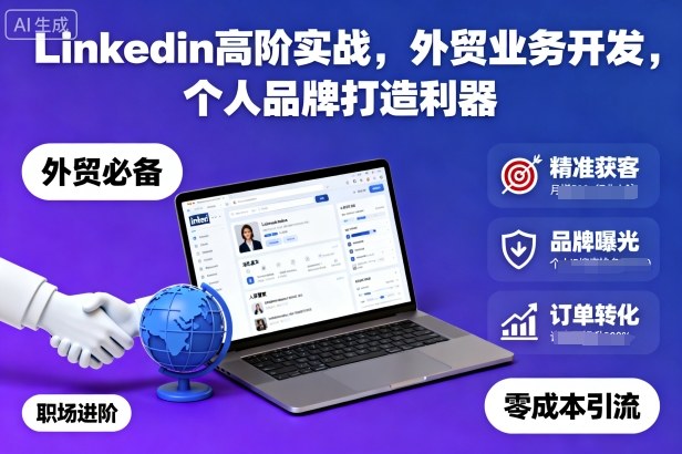 Linkedin高阶实战，外贸业务开发，个人品牌打造利器-卿云社