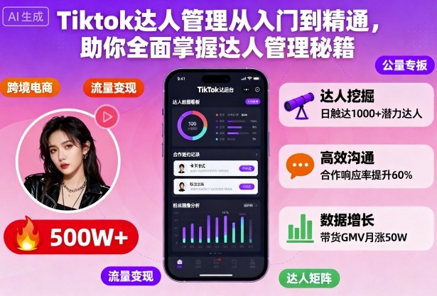 Tiktok达人管理从入门到精通，助你全面掌握达人管理秘籍-卿云社