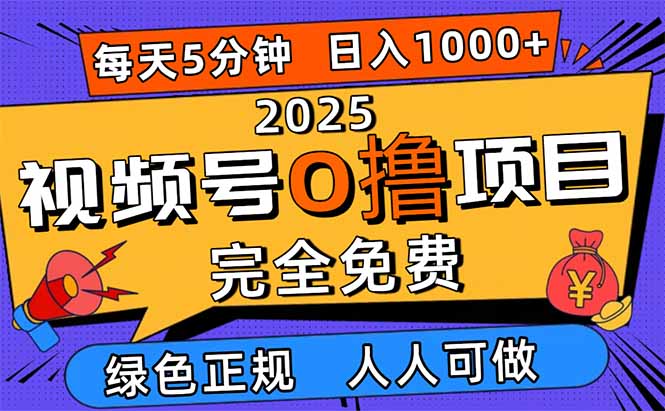 2025视频号0撸项目，5分钟一个号，日入1000+，人人可做-卿云社